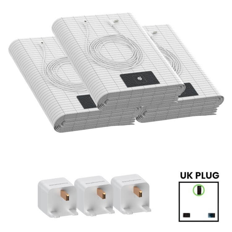 Groundingwell™ Bedsheet Set with UK Plugs.