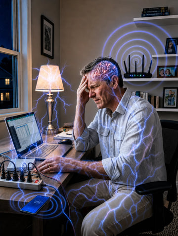 Stressed Man by Electronic Devices